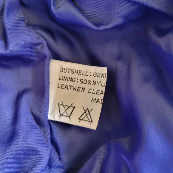 Vintage Royal Blue Suede Black Leather Patchwork Bomber Jacket Fox Run K… - Picture 4 of 16